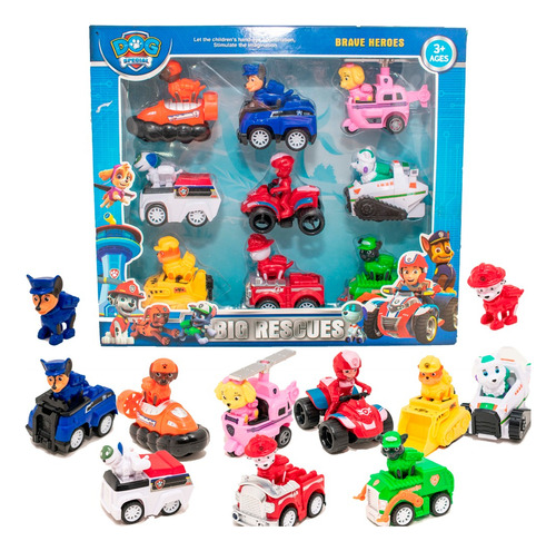 Set X9 Paw Patrol Patrulla Canina Vehículos A Fricción 