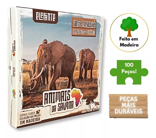 Jogo Quebra-cabeça madeira mdf Guepardo 100 peças Aquarela Brinquedos  Animais da Savana - Magazine Stock