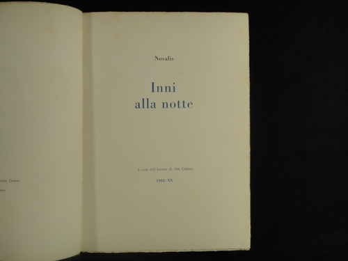 Novalis. Inni Alla Notte. 1942.