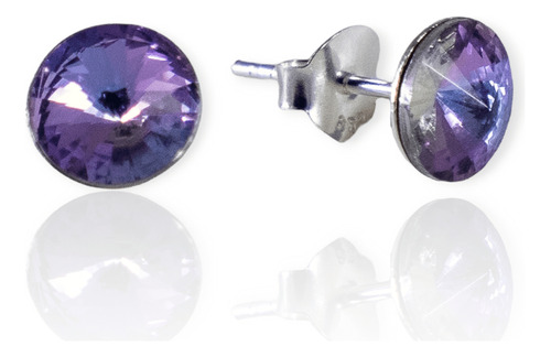 Aros Plata 925 Con Cristales Swarovski Arpl274 - 9d