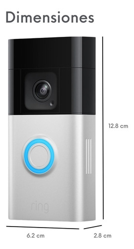 Timbre con Cámara Inalámbrico Ring Battery Doorbell Pro Color Plateado
