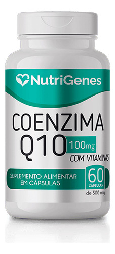 Coenzima Q10 100mg + Vitaminas E Minerais 60caps Nutrigenes Sabor Colágeno