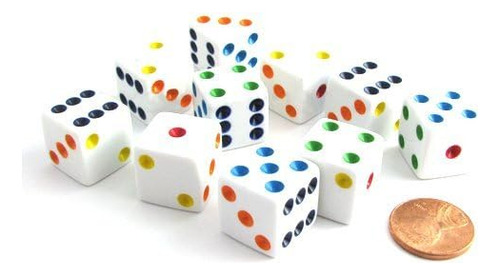 Juego De 10 Dados Estándar De Seis Caras D6 De 16 Mm De Kopl