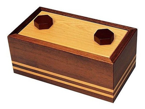 Caja De Rompecabezas De Madera De Cámara Secreta