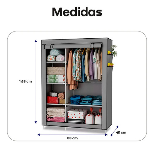 Perchero Organizador De Ropa Portatil Negro