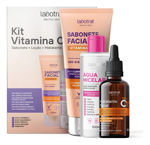 Kit Facial Vitamina C Skincare Antienvelhecimento Original