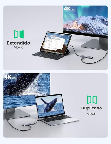 Ugreen Hub Usb C 6 En 1 Hub + Hdmi + Tf/sd 100w