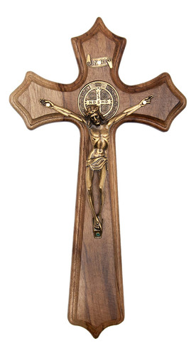 Crucifijo Cruzado De Madera Para Pared De Intercesión (oro A