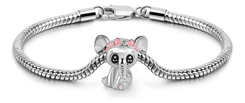 Pulsera De Plata De Ley 925 Para Mujer, Lindo Y Pequeño Anim