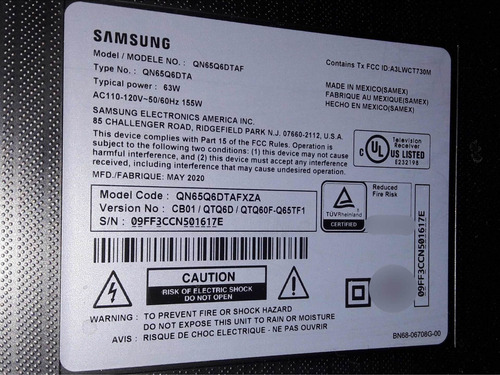 Tarjeta Madre Main Samsung Qn65q6dta Qn65q6dtaf Bn41-02756b (Usado)