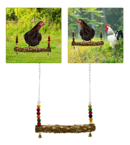 Pájaros De Madera Columpio Loro Colgante Juguete Perca