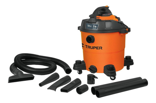 Aspiradora Truper Asp-12 45l Sólidos Y Líquidos 5hp 127v Color Naranja/Negro 120V