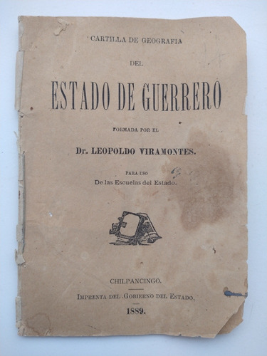 Libro - Cartilla Del Estado De Guerrero 1889