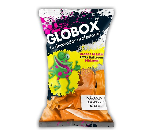 Globos Latex Perlados Globox Naranja X 50 U