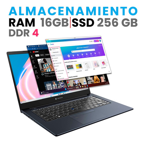 Laptop Toshiba Táctil Core I5 11th 16gb Ram 256gb Ssd +lápiz Negro (Reacondicionado)