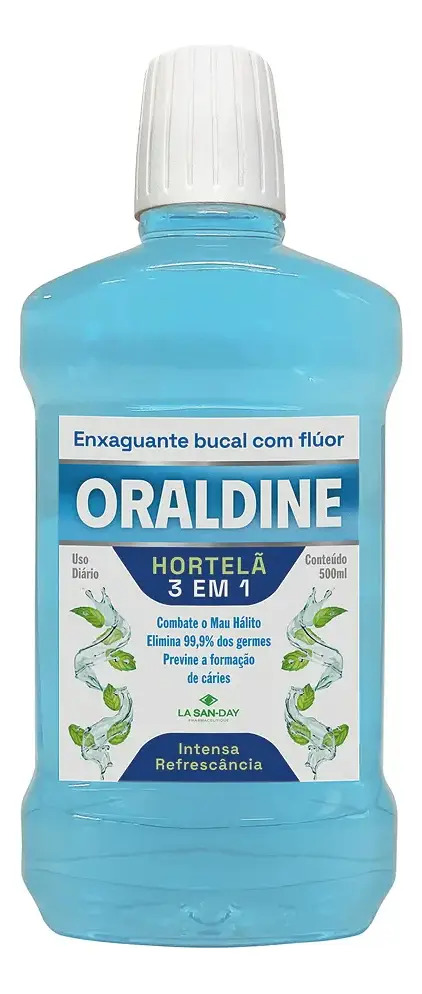 Enxaguante Bucal Oraldine Hortelã - 500ml - Com Álcool