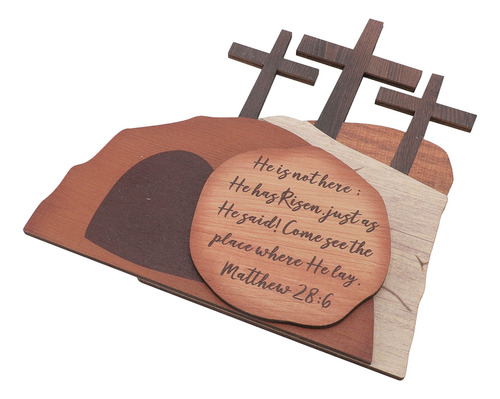 Decoración De Madera Con Escena De Resurrección De Pascua