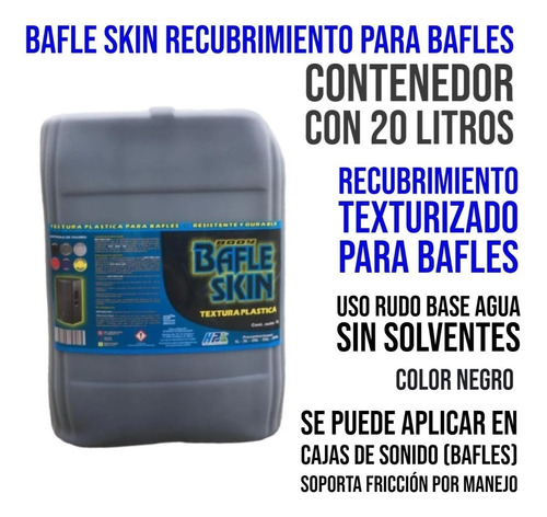 Body Bafle Skin Textura Plástica Para Bafles Bote 20  Litros