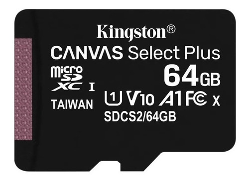 Memoria Micro Sd Kingston Canvas Plus 64gb 100 Mb/s C10 Env