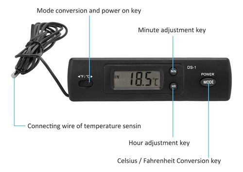Acouto Reloj Digital De Temperatura Del Coche Reloj Electrón