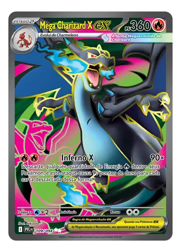 Carta Pokémon Mega Charizard Ex Full Art Fogo Fantasmagórico