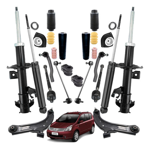 Kit Suspensão Amortecedores Bandejas Nissan Grand Livina 