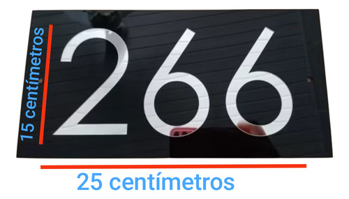 Placa Em Acrílico De Número Residencial Em Relevo. 25x15. 2 Opções De Cor: Preto/branco - Branco/preto