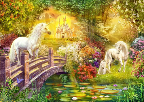 Rompecabezas 300piezas Jardines Encantados De Los Unicornios