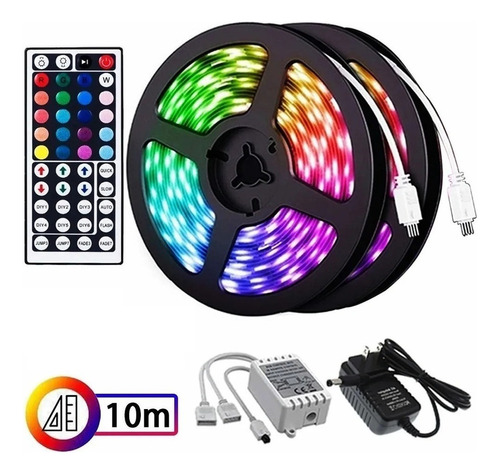 Multicolor Tira Led Rgb Rollo 20 Metros Decoración Luces