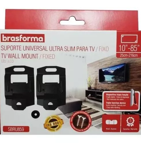 Suporte para Tv de 10'' a 85'' Preto - Brasforma