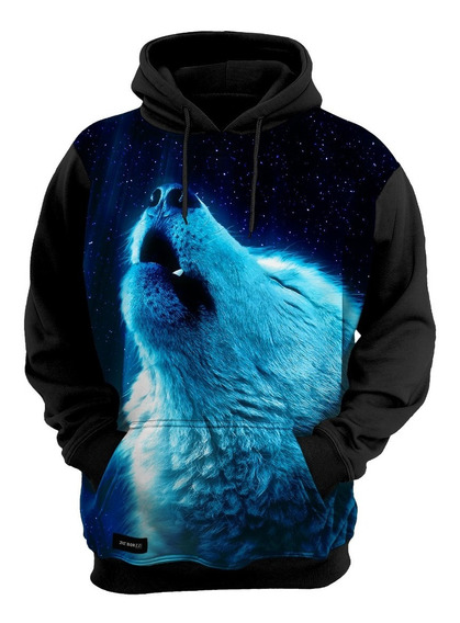 blusa de frio 3d lobo