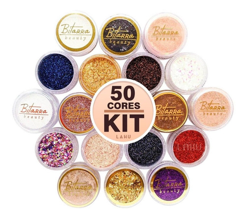 Imagem 1 de 9 de Glitter Pigmento Flocado Bitarra Asa De Borboleta Kit Com 50