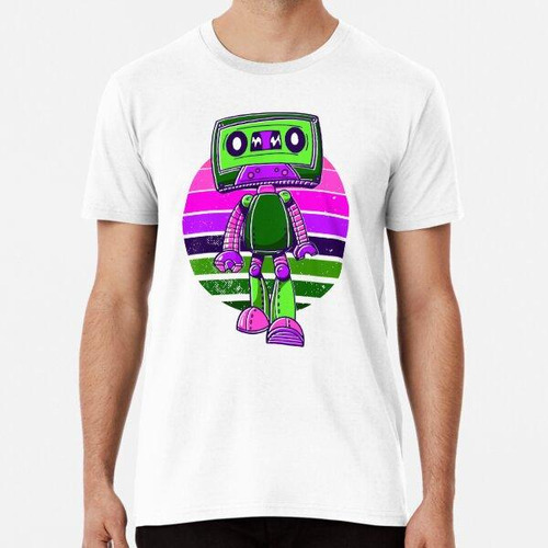 Remera Camiseta Green Pink Retro Robot Cassette Geek Algodon