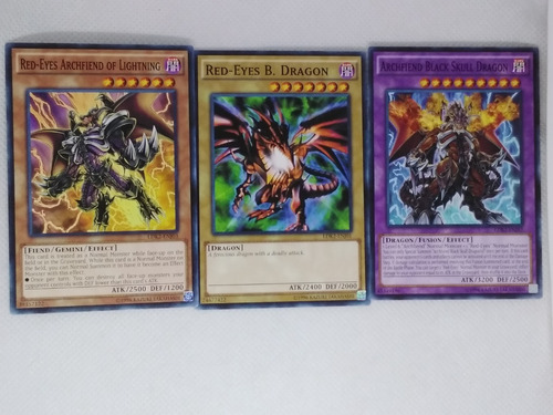 Red Eyes Archfiend Of Lightning+ Black Dragon+ Ojos Rojos