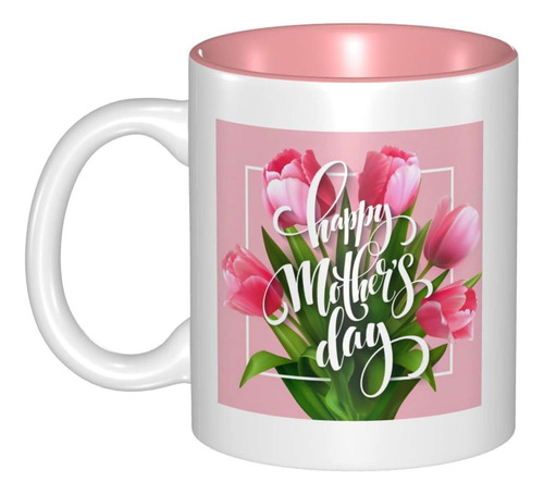 Día De La Madre Con Flores De Tulipán En Flor Taza De Café P