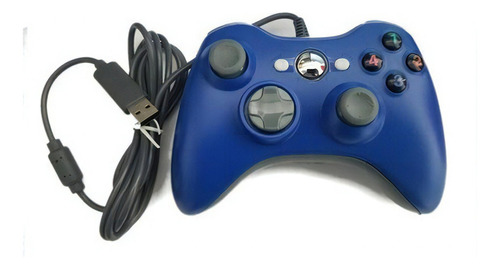 Control Joystick Usb Alambrico Compatible Con Xbox 360 Y Pc Color Azul