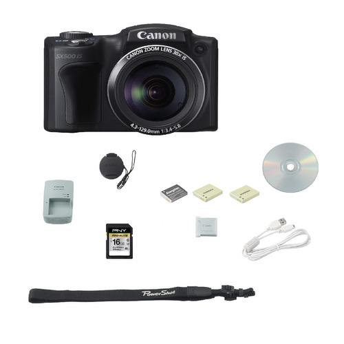 Camara Canon Powershot Sx500 16mp Zoom 30x Hd + Accesorios
