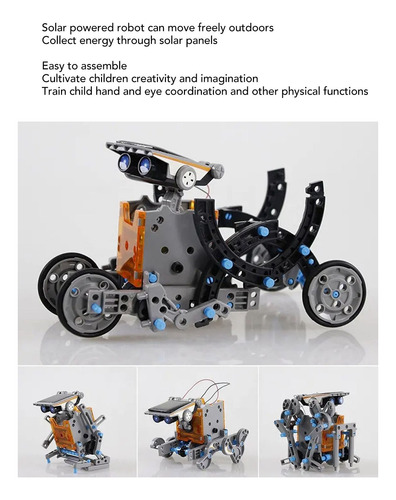 Kit De Coche De Juguete De Robot Solar Diy Para Niño 13 En 1