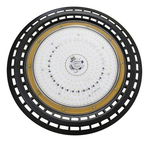 Campana Industrial Led Compacta Ufo Flat 200w Mega / Hb Led Color Negro