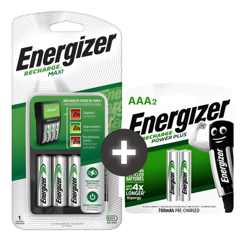 Cargador De Pilas Energizer Maxi 4 Aa + 2 Aaa Recargables