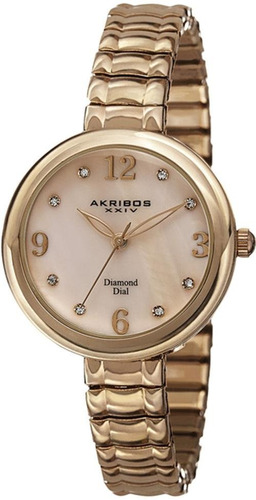 Reloj Akribos Xxiv Para Mujer Ak765yg Tablero Color Dorado