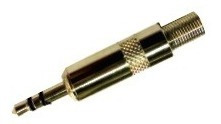 Ficha Conector Mini Plug 3.5 Stereo Metal Premiun Con Resort