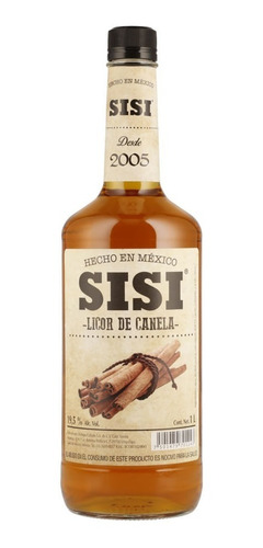 Botella De Licor Sisi Sabor Canela 1l