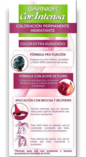  Garnier  Tintura Capilar Permanente Cor intensa tono rojo pasion x 45g