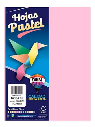 Hoja De Papel Diem Pastel Rosa 05 T/carta 75 Gr