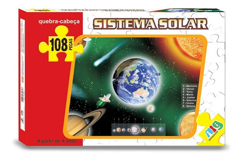 Quebra Cabeça Infantil Sistema Solar 108 Peças Educativo