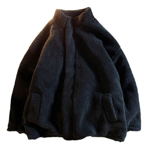 Chaqueta Reversible De Lana Sherpa Suelta De Invierno Hombre