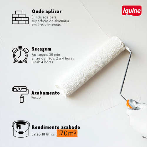 Tinta Branco Gelo Fosco Alto Rendimento E Cobertura Iquine