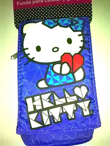 Funda Para Celular Y Gadgets Hello Kitty Original Azul Nueva