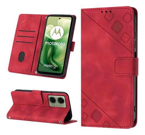 Funda Cartera Flip Relieve Para Moto G04 4g-moto G24 4g -z